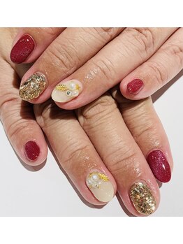 カラン 焼津店(CALIN)/ボルドーきれかわネイル