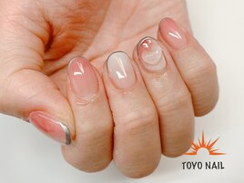 桃ネイル風on氷アート☆