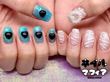 ネイルマフィア 原宿(NAIL MAFIA)/アシメゆめかわゼブラ