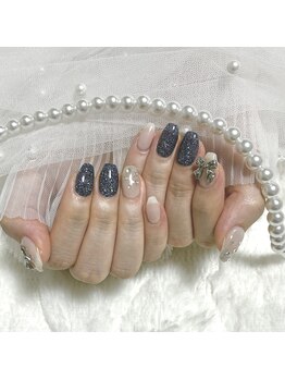 ミニョン(Minyon)/秋ネイル☆ネイビーフラッシュ