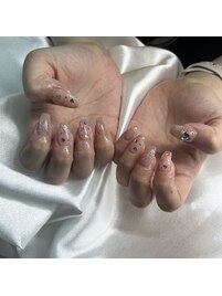 キラキラハートネイル