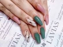 プロフェッショナル ネイルサロン ラヴィアス(LAVIAS)/スカルプ☆ワンカラ-＋アート2本