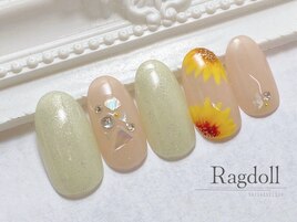 【夏得キャン】ひまわりネイル
