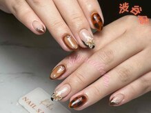 キヒ 渋谷店(Kihi)/ブラウン/べっ甲/３d花/秋ネイル