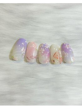 リボンと桜の定額デザイン