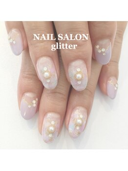 ネイルサロン グリッター(NAIL SALON glitter)/梅雨のタイダイネイル