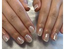 ミラーネイル+フレンチ