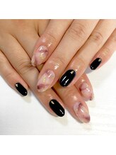 テラックス/ネイビー秋ネイル