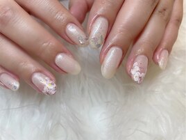 桜ネイル/手描きネイル/やり放題