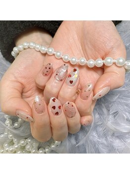 プリティ(Pretty)/バレンタイン定額ネイル/ハート