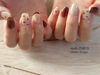 バレンタインネイル