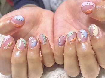 ティーエス ネイル ガーデン(T.S Nail Garden)/パステルカラフルデザイン