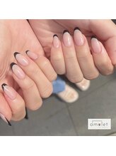 アミュレット 金剛店(amulet)/黒フレンチネイル