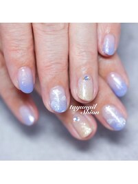 グラデーションくもネイル