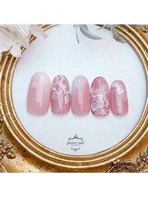 ピオニーネイル(peony nail)/雪のヴェールを纏う花