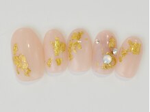 ネイルサロン ドレリッチ 大宮店(drerich)/【6990】金箔ベージュ和装ネイル