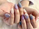 涼しげニュアンスネイル