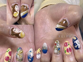 美女と野獣ネイル