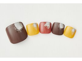 【フットネイル】秋カラフル