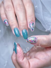 アート4本ネイル