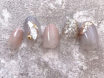 ネイルサロンアンドスクール ラフィーネ 池袋店/シンプルニュアンス￥7990