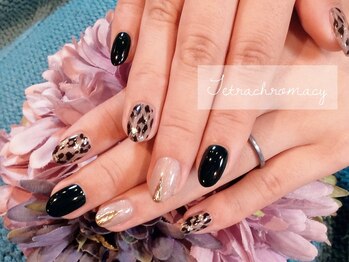 テテ ネイル(tete nail)/レオパード×ゴールド×深緑