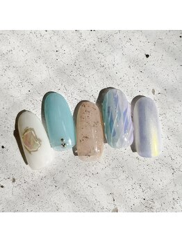 ネイルアンドまつげ リュフェール 五反田(Nail Lufaire)/シェル人魚の鱗ネイル