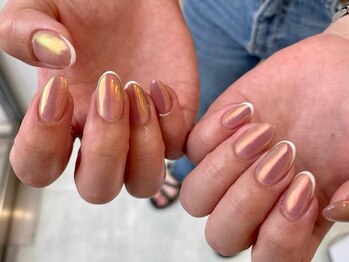 ビューティービースト フォー ネイルアンドアイラッシュ 並木店(beauty:beast)/オーロラミラーとフレンチ