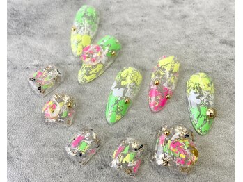 ネイル ブーマー(Nail BOOMER)/フットネイル/ネオン/ホイル