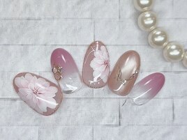 フラワーネイル　手描き