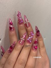 派手ネイル×ピンクアート