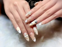チャネイル(Cha nail)/レース×リボンフレンチ