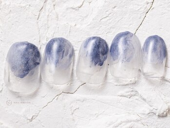 ネイルメゾン 渋谷店(NAIL MAISON)/ぷっくりブルーニュアンス￥5800
