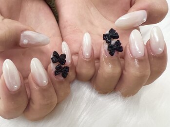 キー(key.)/パールネイル×リボン