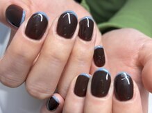 ネイルマムジジ(nailmum jiji)/フレンチ ブラウン ジェルネイル