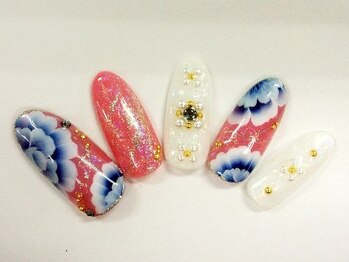 クリスタルネイル ボンベルタ橘店(CRYSTAL NAIL)/フラワーネイル
