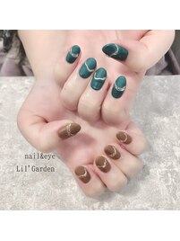 マット×アクセサリーネイル