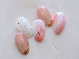 桃☆ニュアンス☆ミラーフレンチ