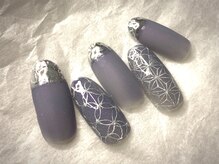 ビューティーサロン ハル(beauty salon haru)/【和柄ネイル】麻の葉、七宝柄