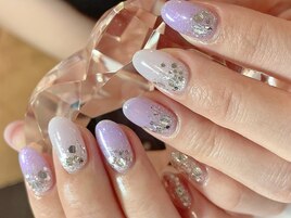 梅雨っぽいキラキラネイル