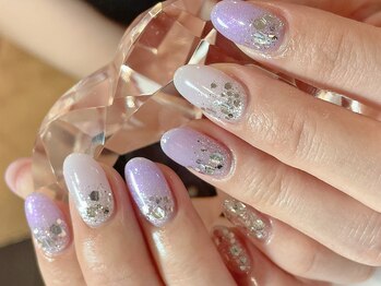 キャッツアイ東京 新宿店(Cat's eye TOKYO)/梅雨っぽいキラキラネイル
