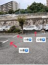 駐車場のご案内　入ると右通路