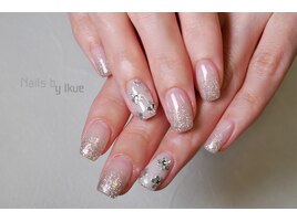 シルバーラメ × ミラーフラワー