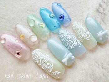 ラピス 自由が丘(Lapis)の写真/持ち込みOK◎上品アート好き必見！ブライダルにも☆ぷっくり雫や繊細ミラーアートデザインがおすすめ◎