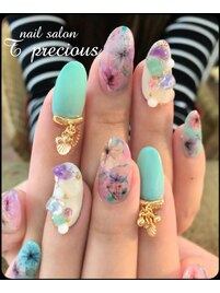 爽やかお花ネイル