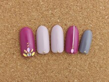 ネイルサロン ブランロール 白金店(Nail Salon Blanl'or)/プラムピンク×グレー