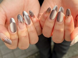 オンブレフレンチ×くすみカラー