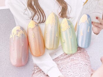 ネイルサロンフォーユー(for u)/オーロラ×ユニコーン　¥8980