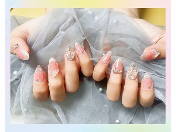 150分 長さ出しのワンホンネイル