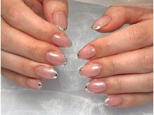 ボタネイル 近鉄八尾駅前店(BOTA NAIL)/うる艶ピンク/ガラスフレンチ